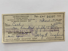 George Englund signed check