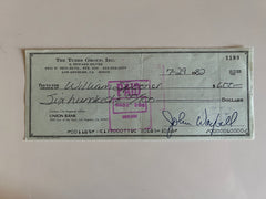 John Waybill signed check