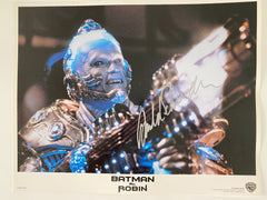 Batman and Robin Arnold Schwarzenegger signed Lobby Card. GFA Authenticated