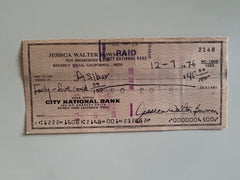 Jessica Walter signed check