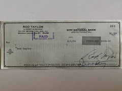Rod Taylor signed check