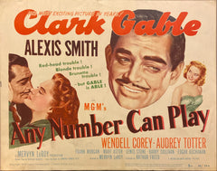 Clark Gable and Alexis Smith "Any Number Can Play" original Lobby Card