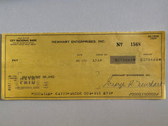 Bob Newhart signed check