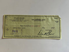 Dinah Shore signed check