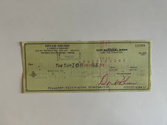 Dinah Shore signed check