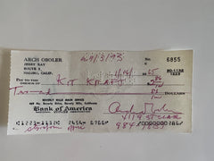 Arch Oboler signed check