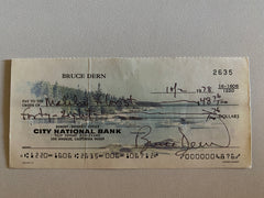 Bruce Dern signed check