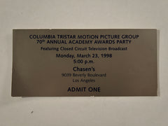 Original 1998 Admission Ticket to 70th Annual Academy Awards Party at Chasen's Restaurant