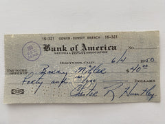 Chester Huntley signed check