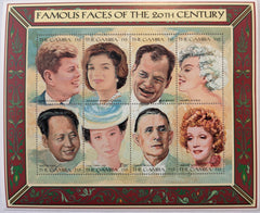The JFK Famous Faces of the 20th Century Stamp Set