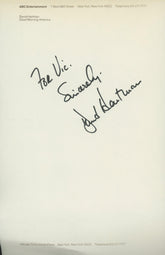 Good Morning America Host David Hartman signed note