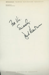 Good Morning America Host David Hartman signed note
