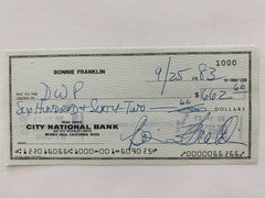 Bonnie Franklin signed check
