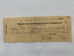 Rudy Vallee signed check