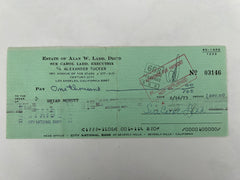 Sue Carol Ladd signed check