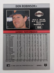 Don Robinson Signed Baseball Trading Card - Leaf #188 1991
