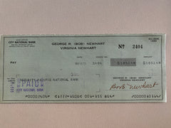 Bob Newhart signed check