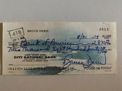 Bruce Dern signed check