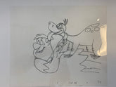 The Flintstones original hand drawn artwork for cartoon