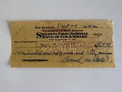Cornel Wilde signed check