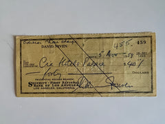 David Niven signed check