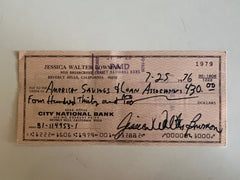 Jessica Walter signed check