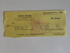 Zeppo Marx signed check