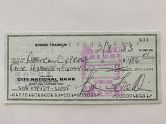 Bonnie Franklin signed check