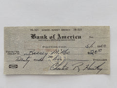 Chester Huntley signed check