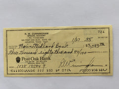Walter Cunningham signed check
