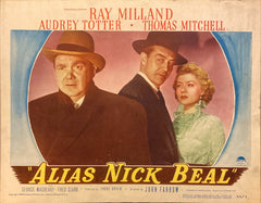 Ray Milland, Audrey Totter, and Thomas Mitchell "Alias Nick Beal" original Lobby Card