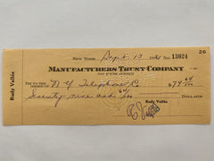 Rudy Vallee signed check