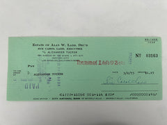 Sue Carol Ladd signed check