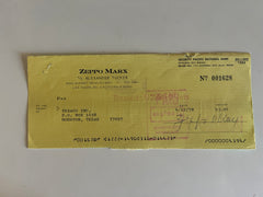 Zeppo Marx signed check