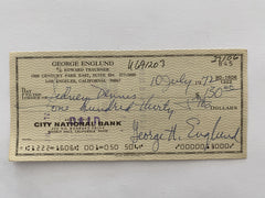 George Englund signed check