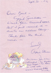 Grammy Winner April Stevens handwritten signed letter