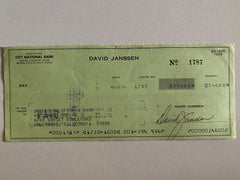 David Janssen signed check