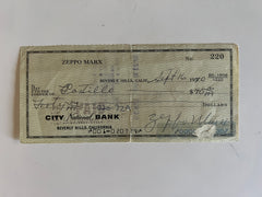 Zeppo Marx signed check