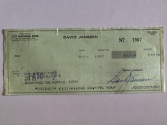 David Janssen signed check