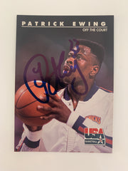 Patrick Ewing signed basketball card - Sports card