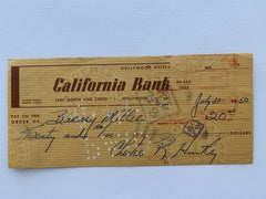 Chester Huntley signed check