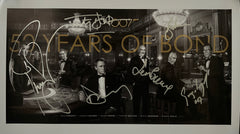50 Years Of Bond cast signed mini poster