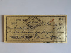 David Niven signed check