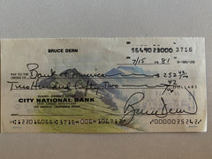 Bruce Dern signed check