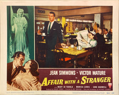Jean Simmons and Victor Mature "Affair with a Stranger" Lobby Card