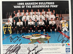 1995 Anaheim Bullfrogs signed team photo