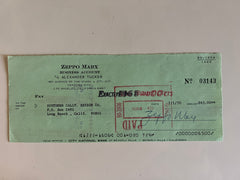 Zeppo Marx signed check