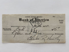 Chester Huntley signed check