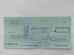 Jack Donohue signed check
