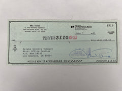 Mel Torme signed check